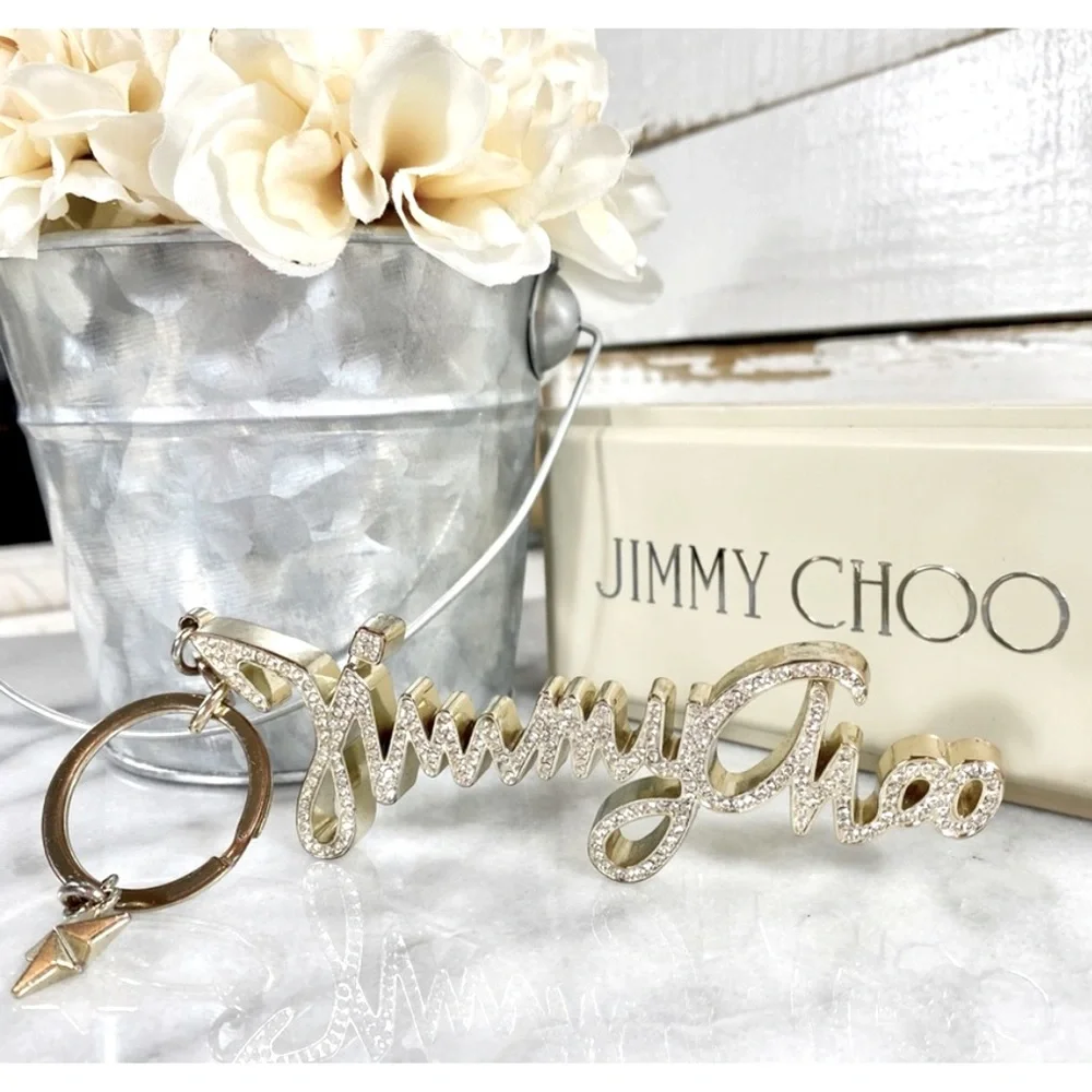 Jimmy Choo Crystal Logo Bag Charm/Keychain